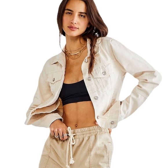 Free People Jackets & Blazers - BOGO! Free People We the Free Rumors Denim Jacket in Ivory M